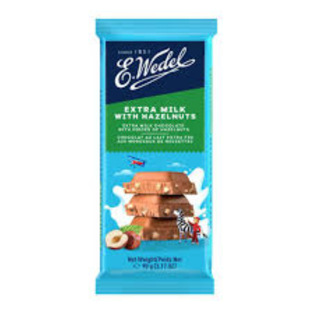 WEDEL MILK CHOCOLATE WITH HAZELNUTS 90G